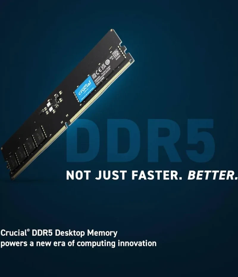 Crucial 64 Go Kit 2x32Go DDR5 4800 MHz - vue 2