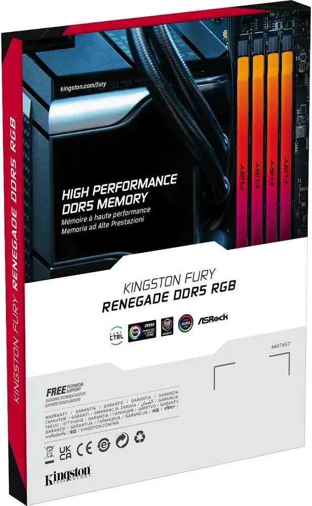 Kingston Fury Beast 96 Go Kit 2x48Go DDR5 6400 MHz RGB - vue 4