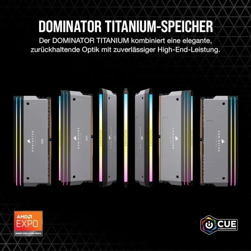Corsair Dominator Titanium 64 Go Kit 2x32Go DDR5 6000 MHz - vue 3