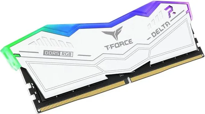 Team Group Delta White 32 Go Kit 2x16Go DDR5 7600 MHz RGB - vue 2