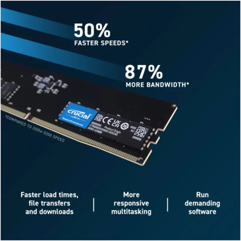 Crucial 32 Go DDR5 5600 MHz - vue 5