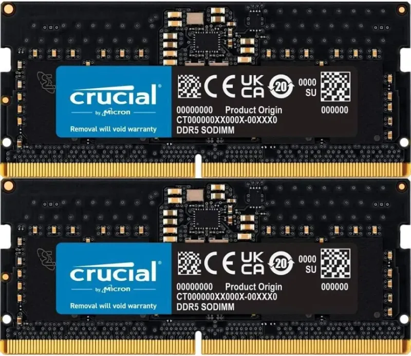 Crucial 64 Go Kit 2x32Go DDR5 4800 MHz - vue 2
