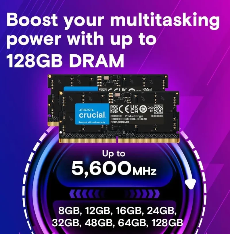 Crucial SO-DIMM 8 Go DDR5 5600 MHz - vue 3