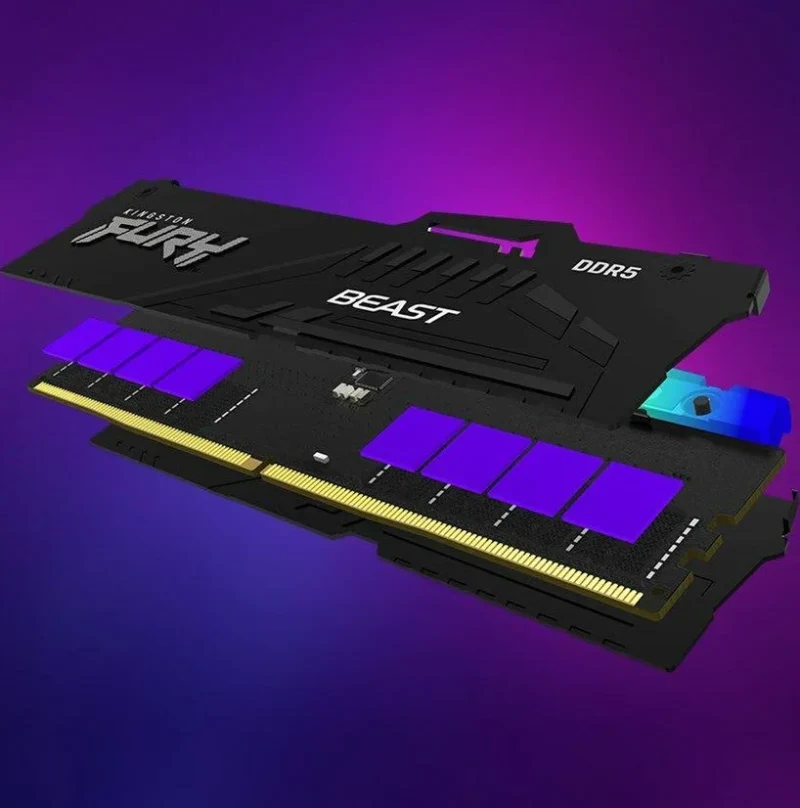 Kingston Fury Beast RGB 32 Go Kit 2x16Go DDR5 5600 MHz - vue 3