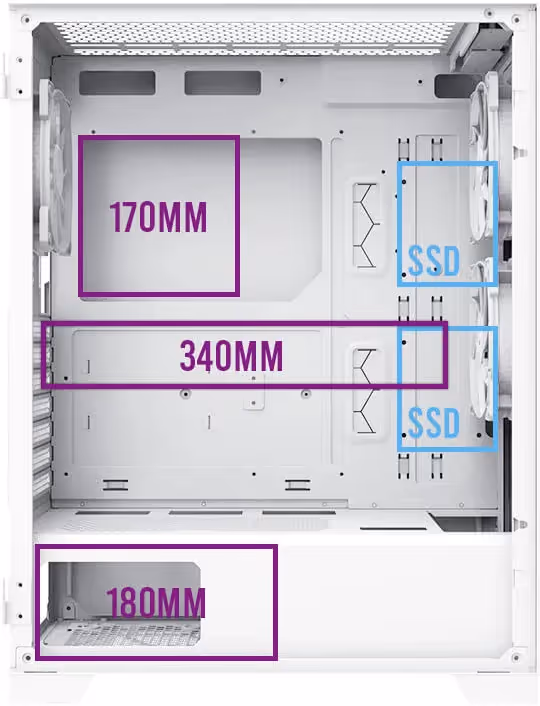 Montech AIR 1000 LITE White - vue 5