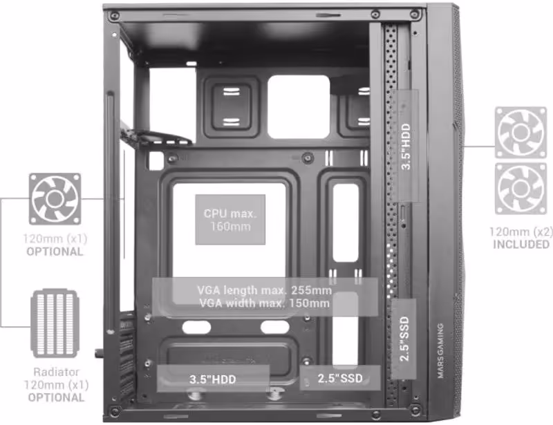 Mars Gaming MC-ME ITX RGB - vue 5