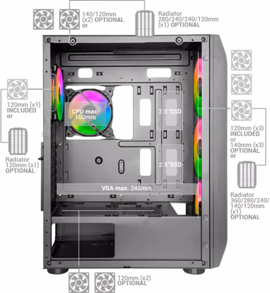 Mars Gaming MC-KX RGB ATX - vue 4