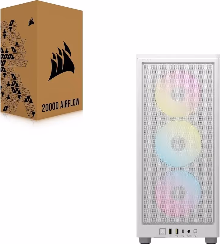 Corsair 2000D Airflow mITX RGB White - vue 2