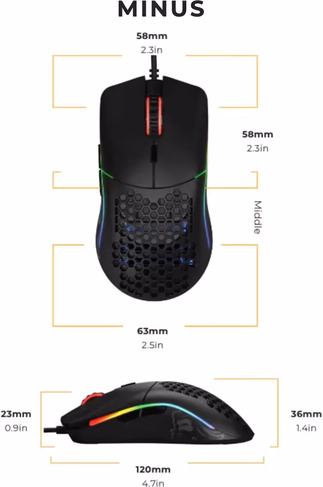 Glorious Model O- Noir - vue 5