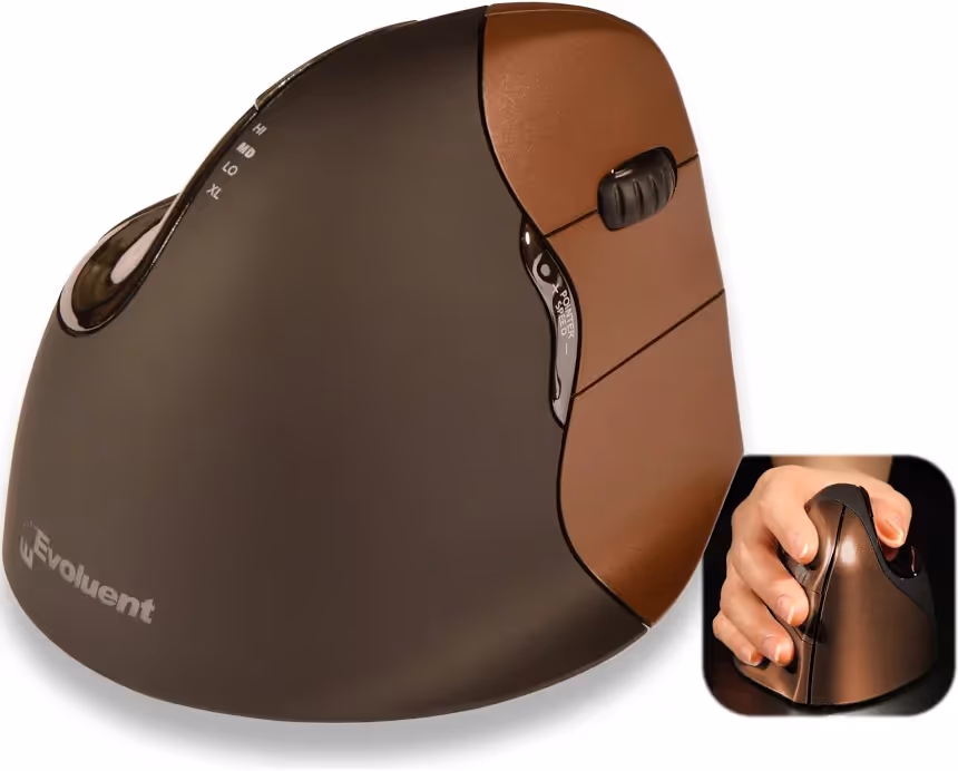 Evoluent VerticalMouse 4 Wireless Noir - vue 5