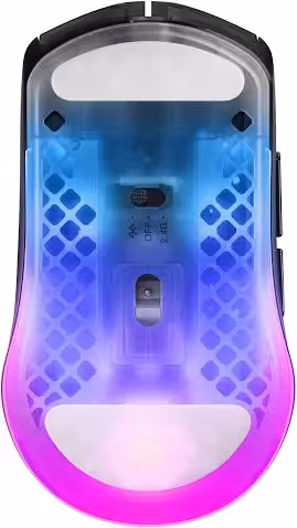 SteelSeries Aerox 3 Wireless Gen 2 Noir Transparent - vue 3