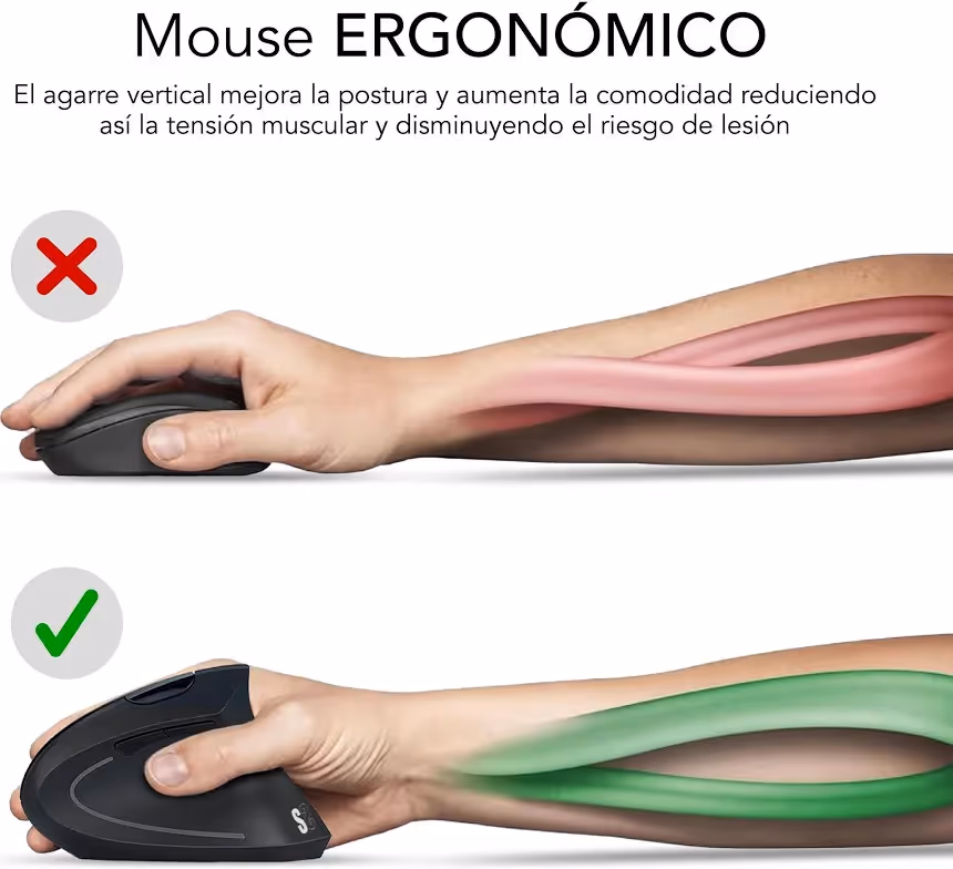 SUBBLIM Glide Vertical Ergo Dual Noir - vue 2