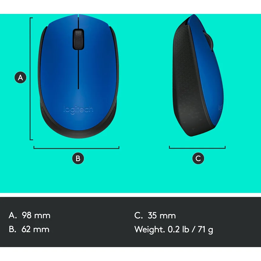 Logitech M171 Bleu - vue 5
