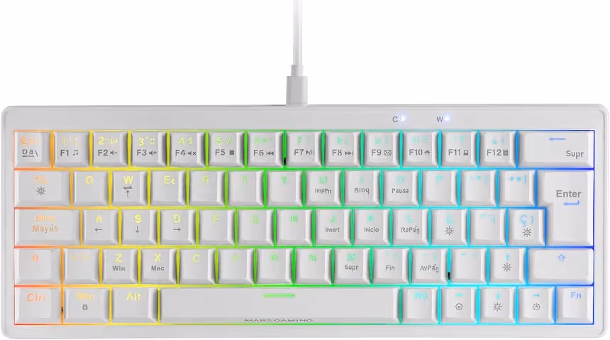 Mars Gaming MKMINIPRO 60% Switch Marron Blanc - vue 1