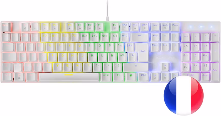 Mars Gaming MK422 Blanc Switch Rouge - vue 1
