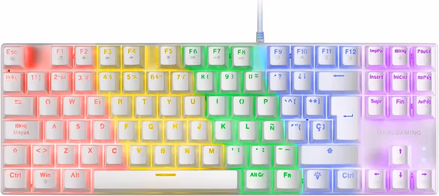 Mars Gaming MK80 Blanc FRGB Blue Switch - vue 1
