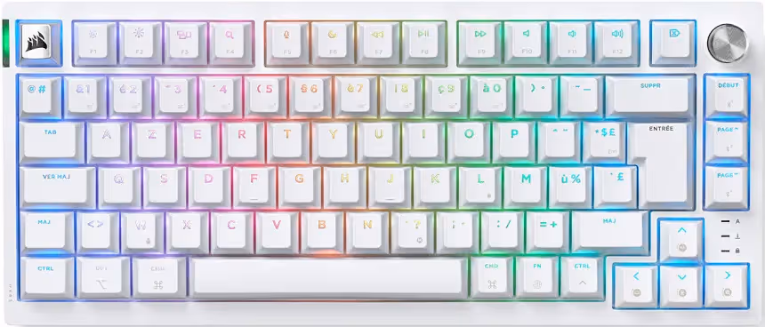 Corsair K65 Plus Wireless Blanc - vue 1