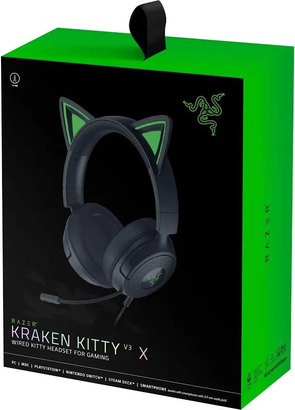 Razer Kraken Kitty V3 X Black Noir - vue 5