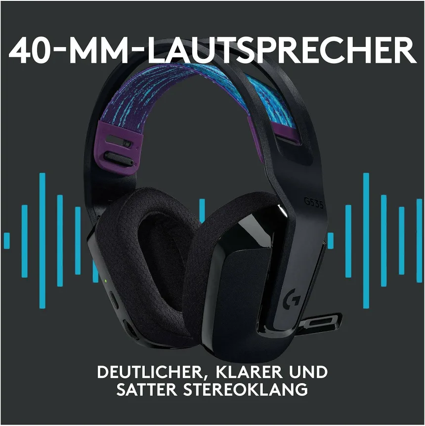 Logitech G G535 Lightspeed Noir - vue 5