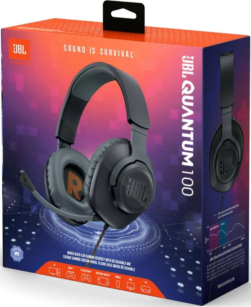 JBL Quantum 100 Noir - vue 3