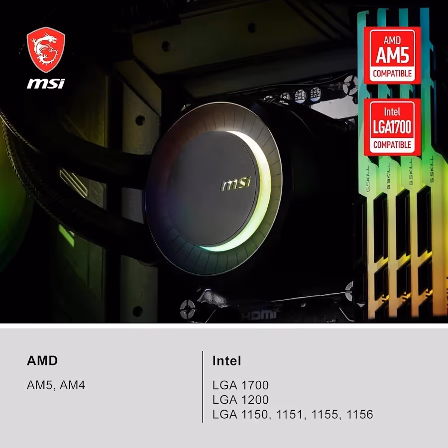 MSI MAG CORELIQUID E240 240mm Noir - vue 4