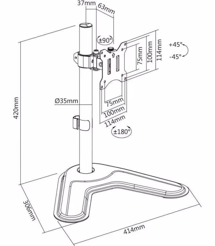 KIMEX Support de Bureau 17-32 pouces - vue 4