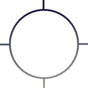 Circular target with gradient color and four symmetrical radial lines extending outward.
