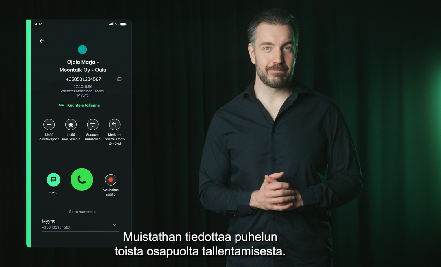Ruutukaappaus ohjevideosta, joka projektissa tuotettiin