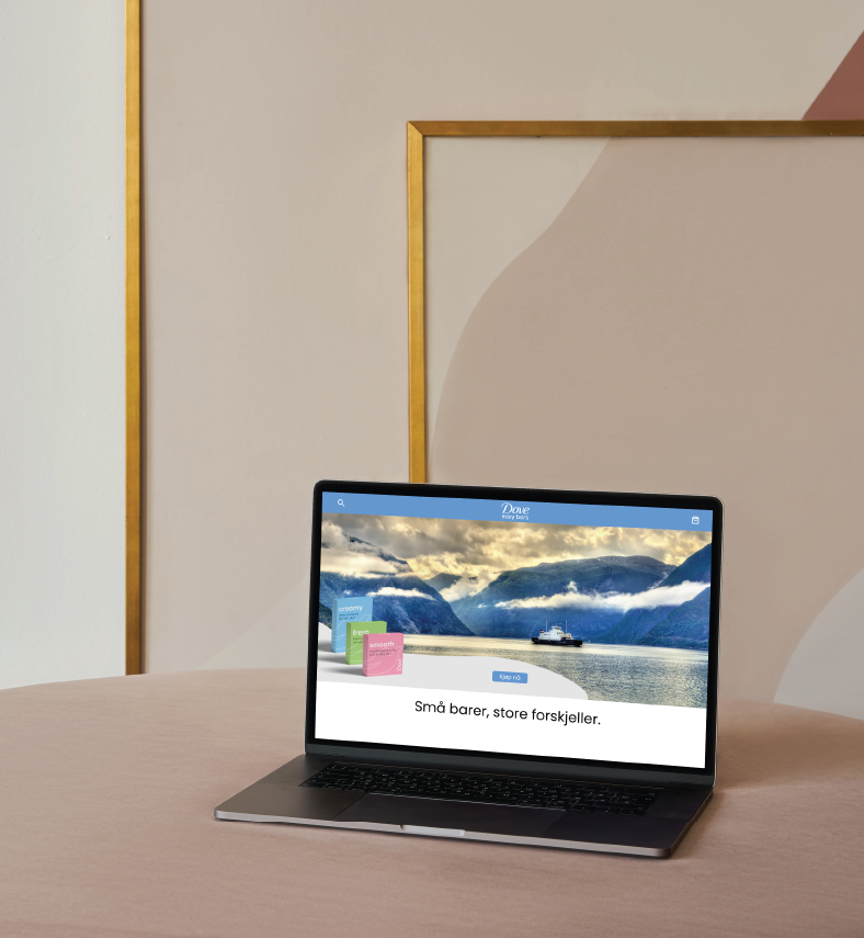 Kampanjenettside på pc.