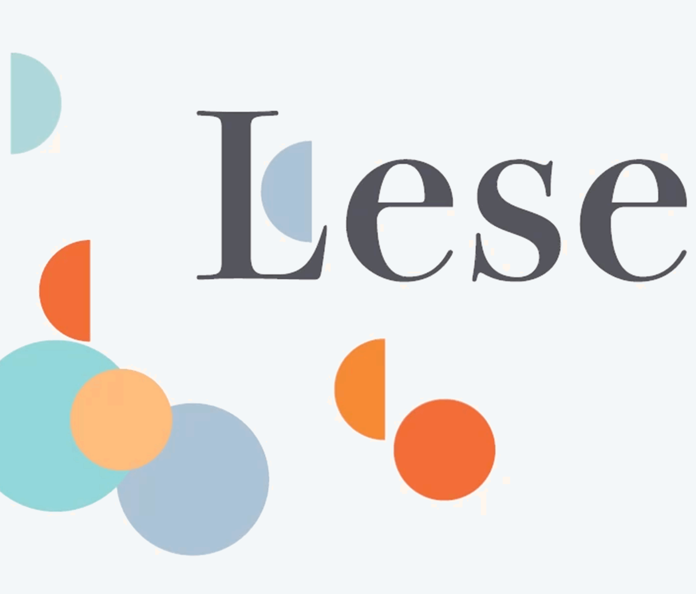 Logoanimasjon av logo for Stiftelsen LESE. Sirklene i logoene beveger seg