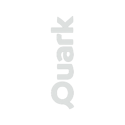 The word 'Quark' written vertically in white letters.