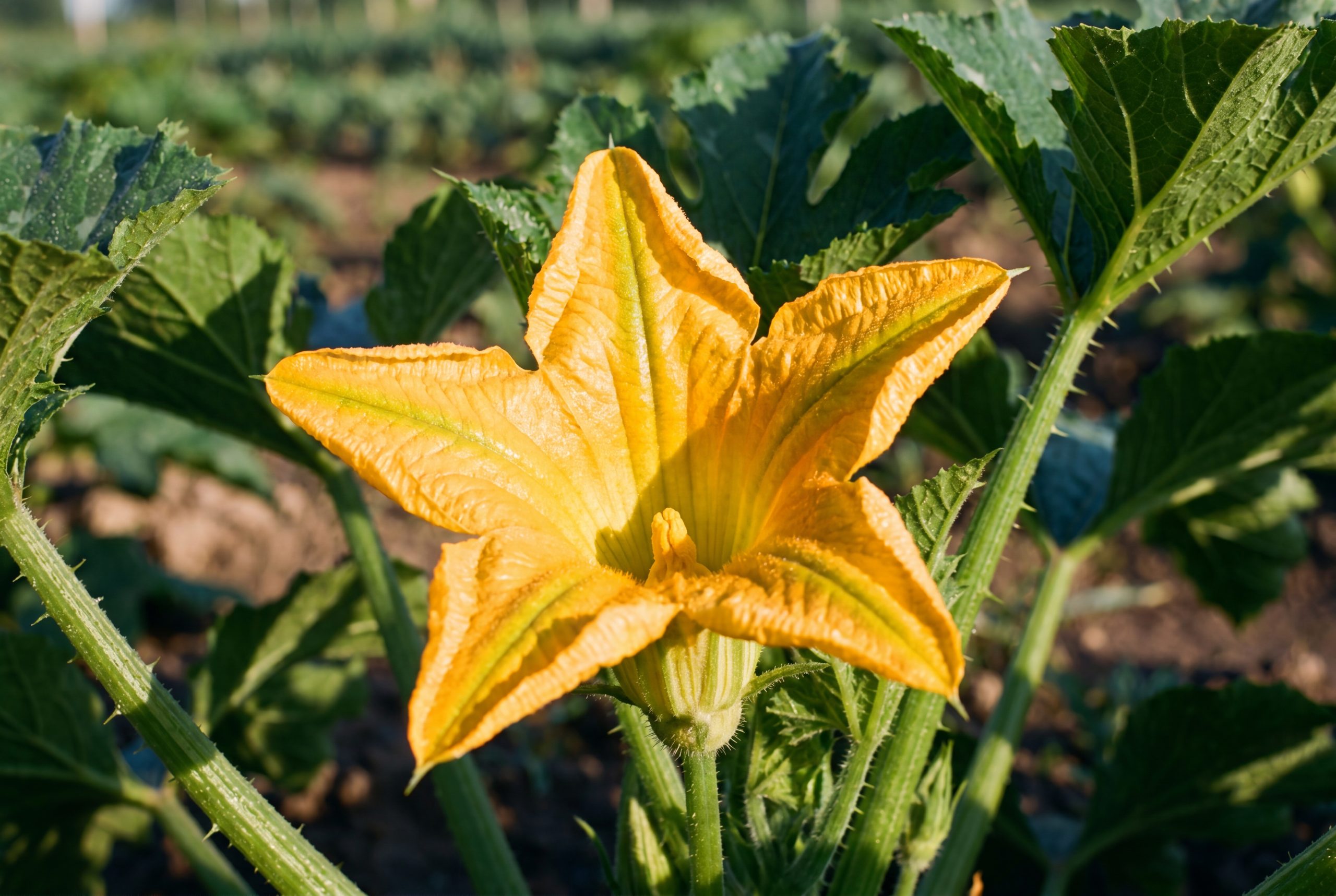 Fiori di zucca e zucchina, raccolti in campo Ideja