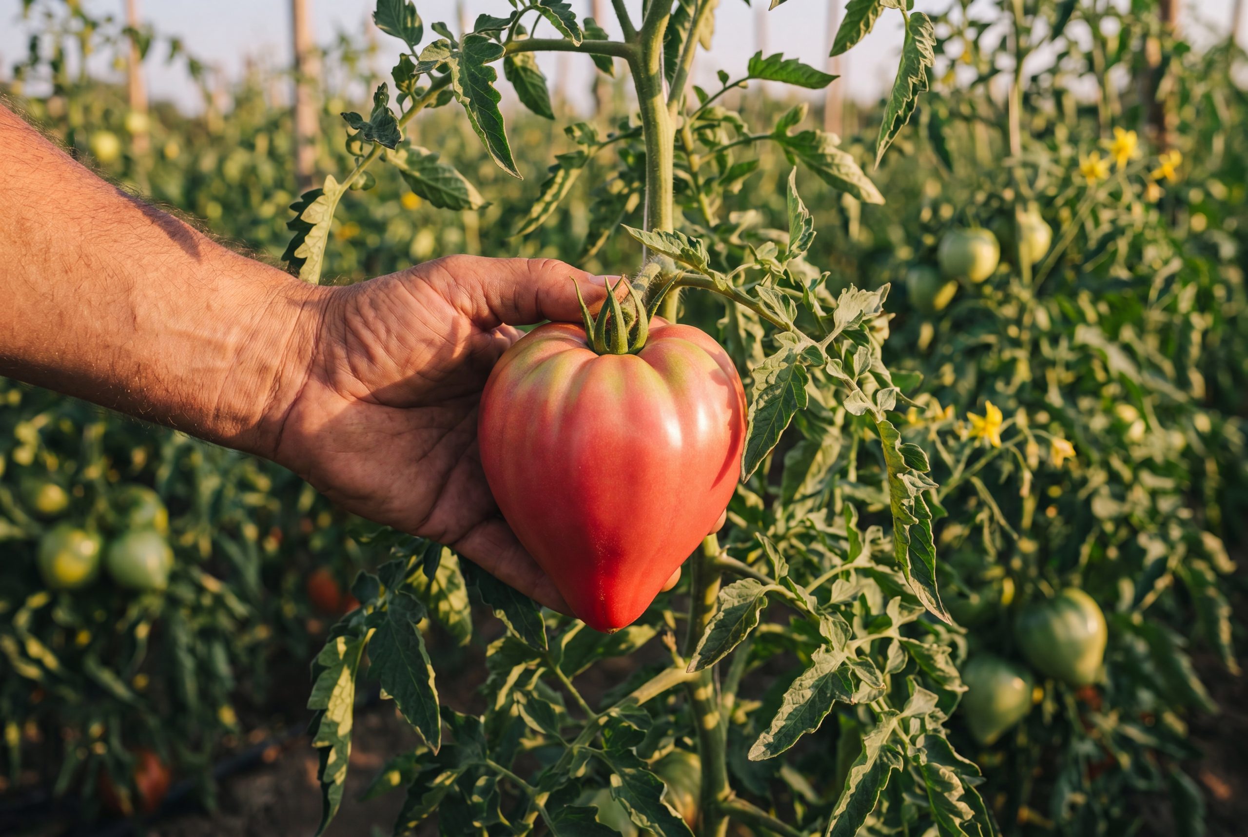 Pomodoro Oxheart di Belmonte, raccolto in campo Ideja