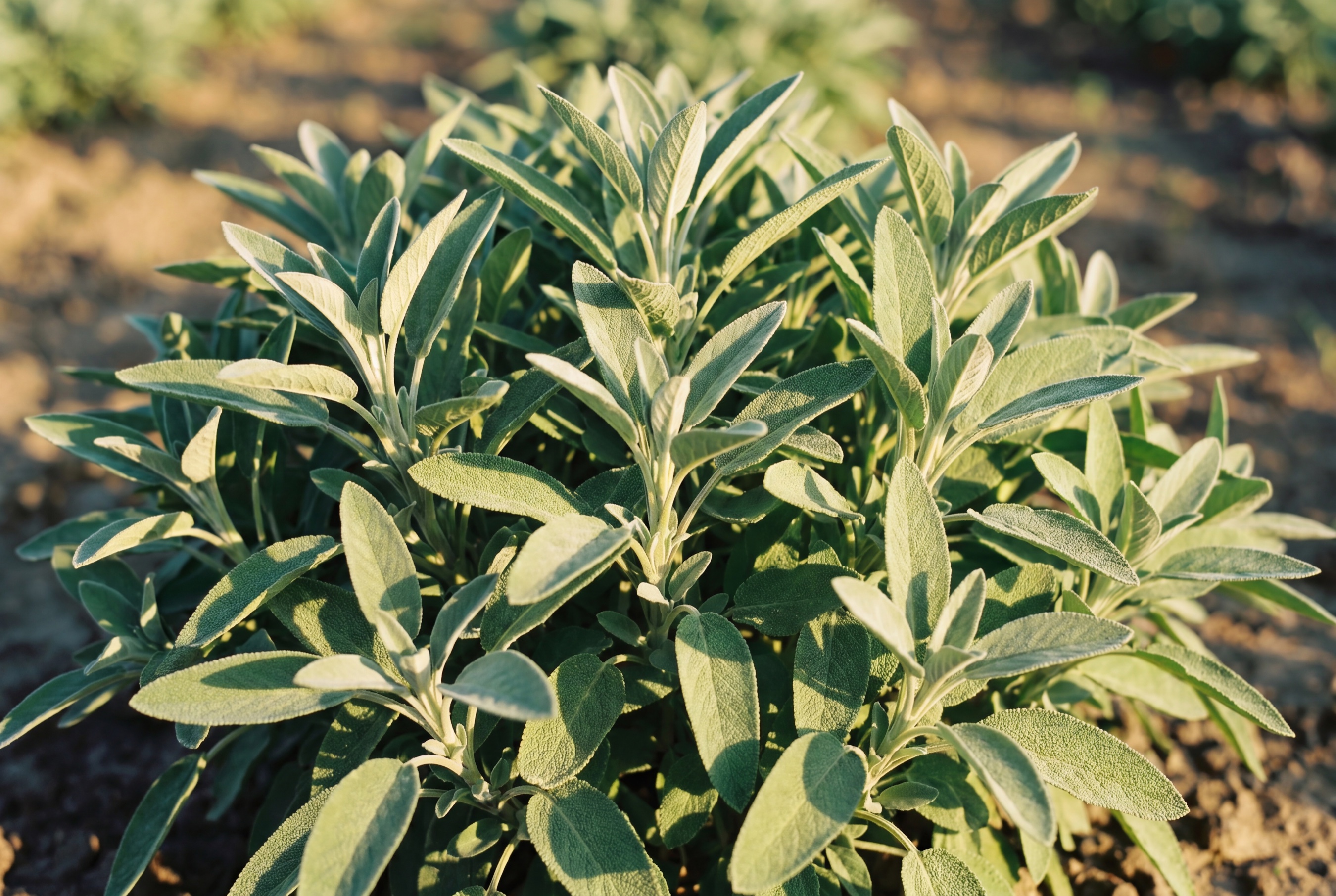 Salvia in campo, foglie vellutate, Ideja