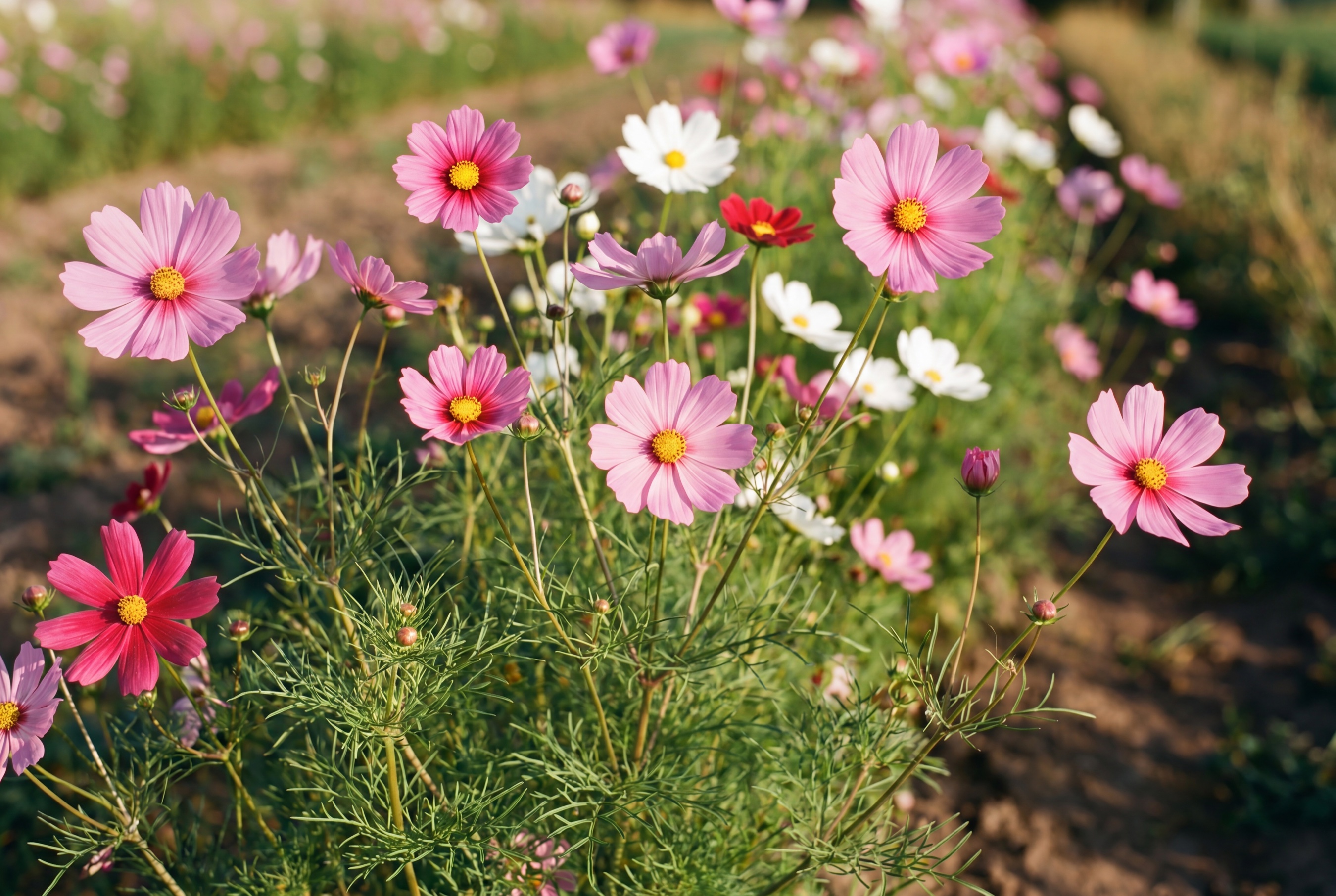 Cosmea in fiore, campo Ideja