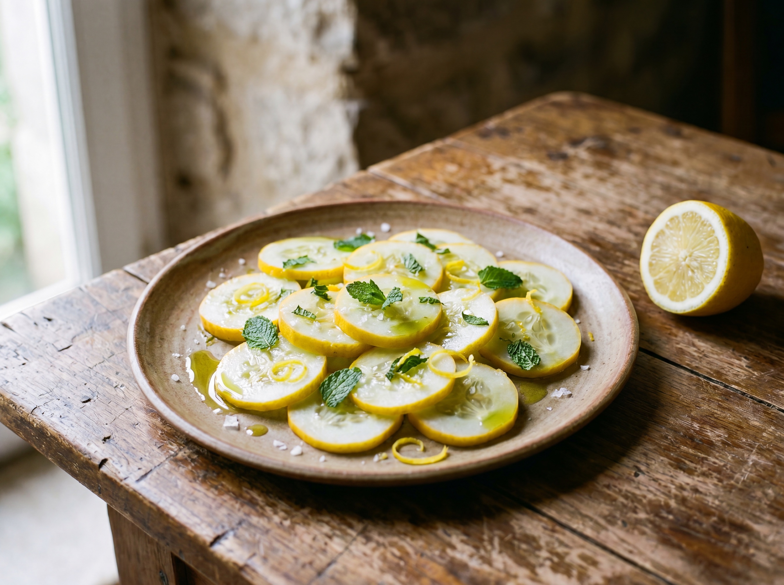 Insalata di cetriolo, menta e limone