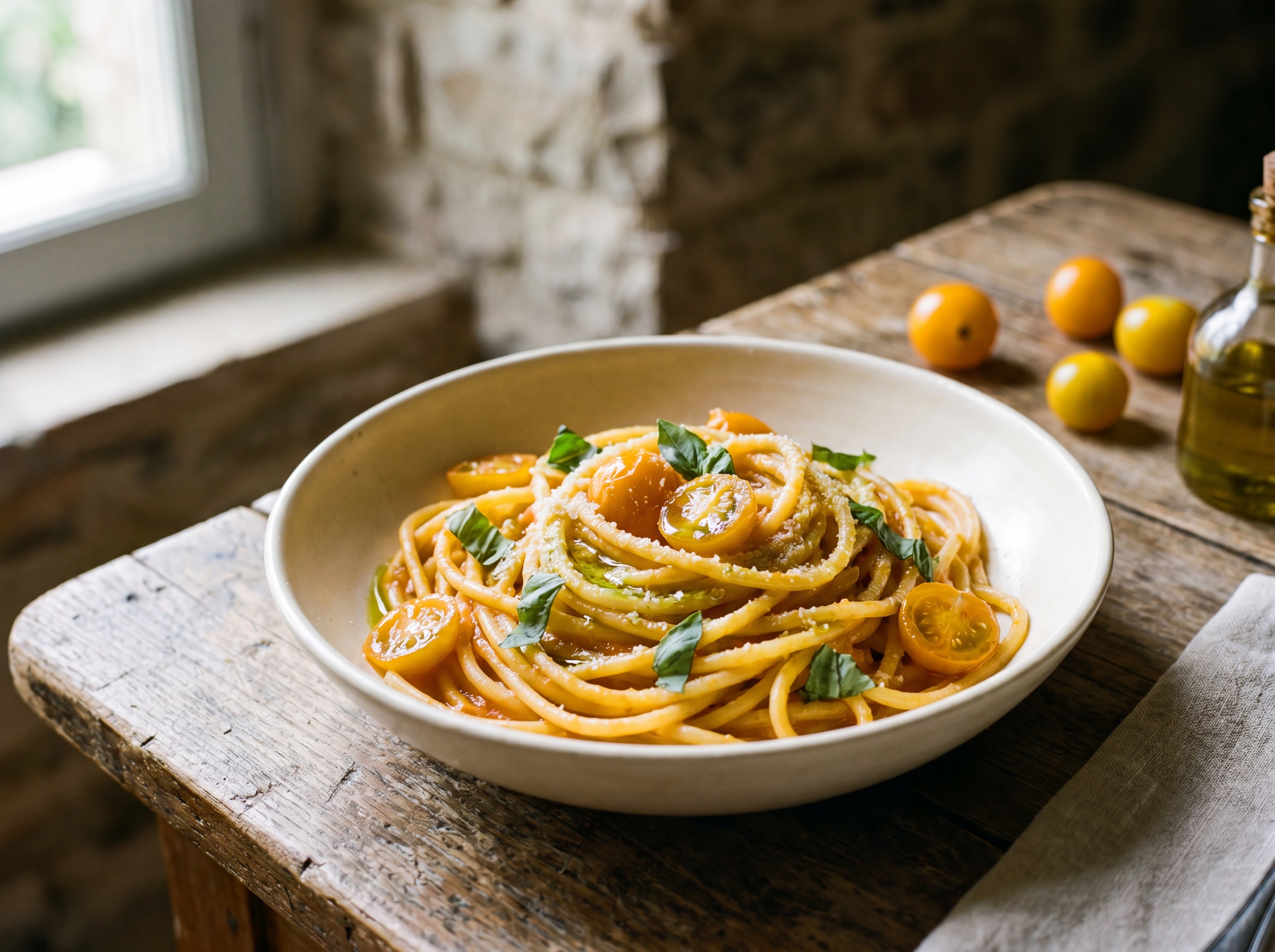 Spaghetti al pomodoro giallo del Cilento