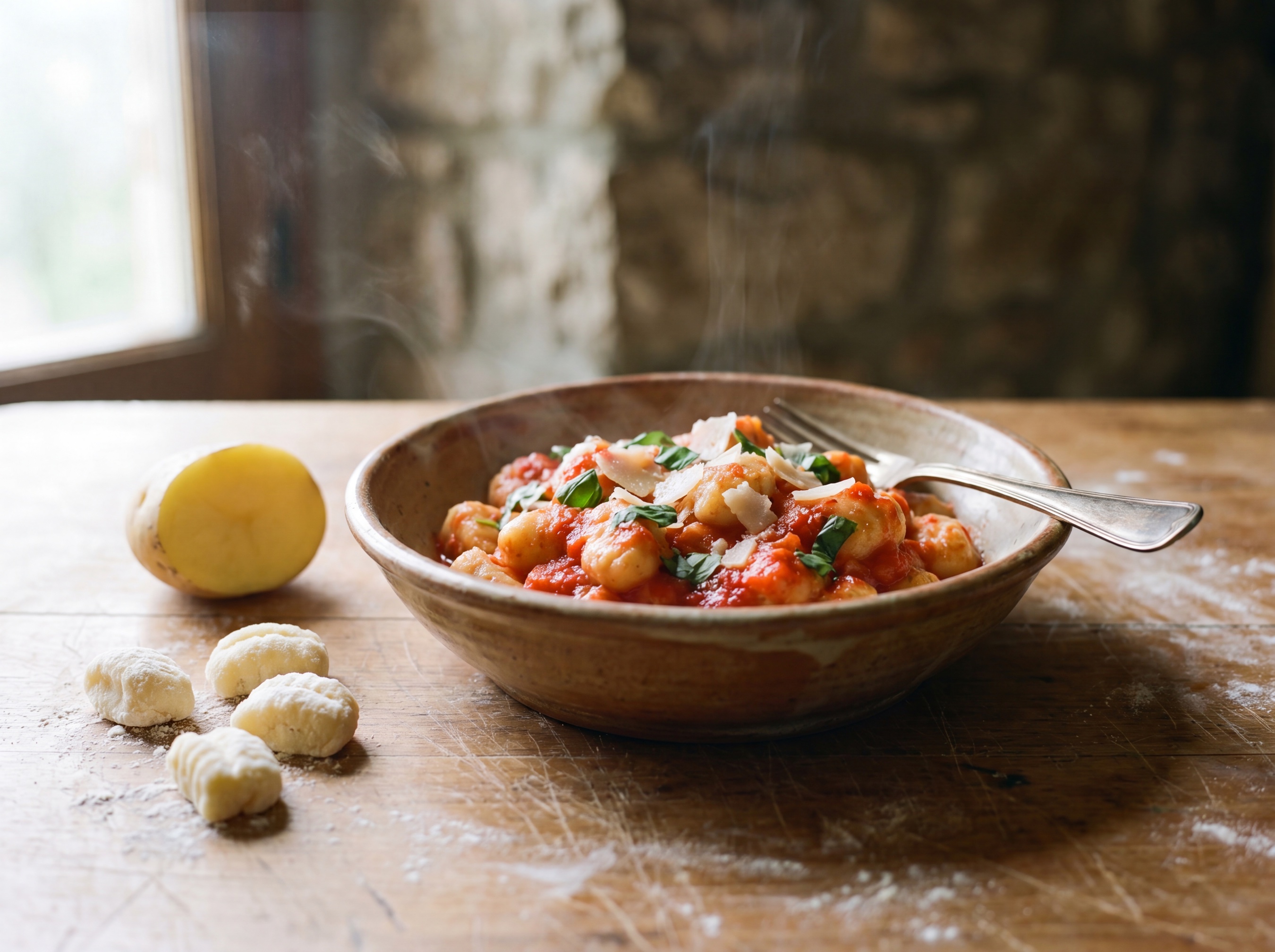 Gnocchi di patate al pomodoro e basilico