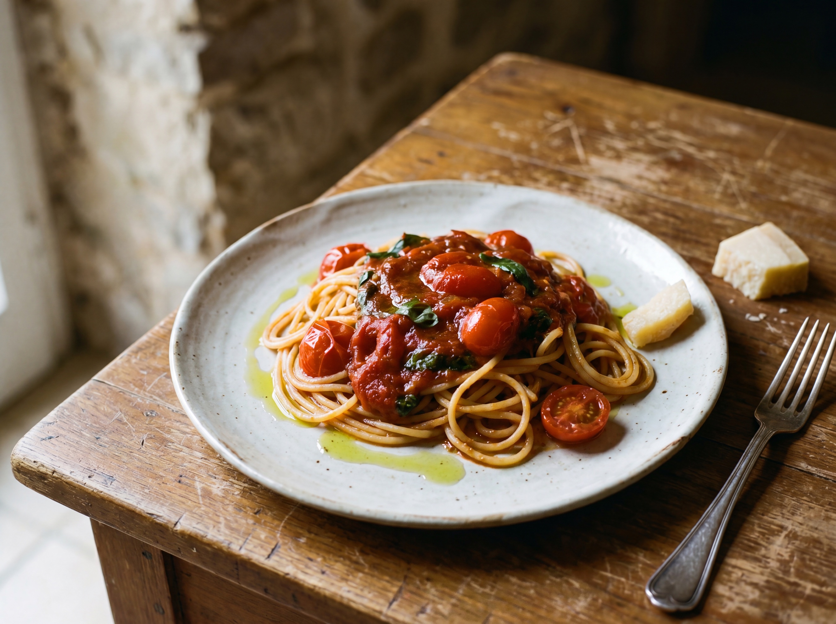 Spaghetti al pomodoro fresco e basilico