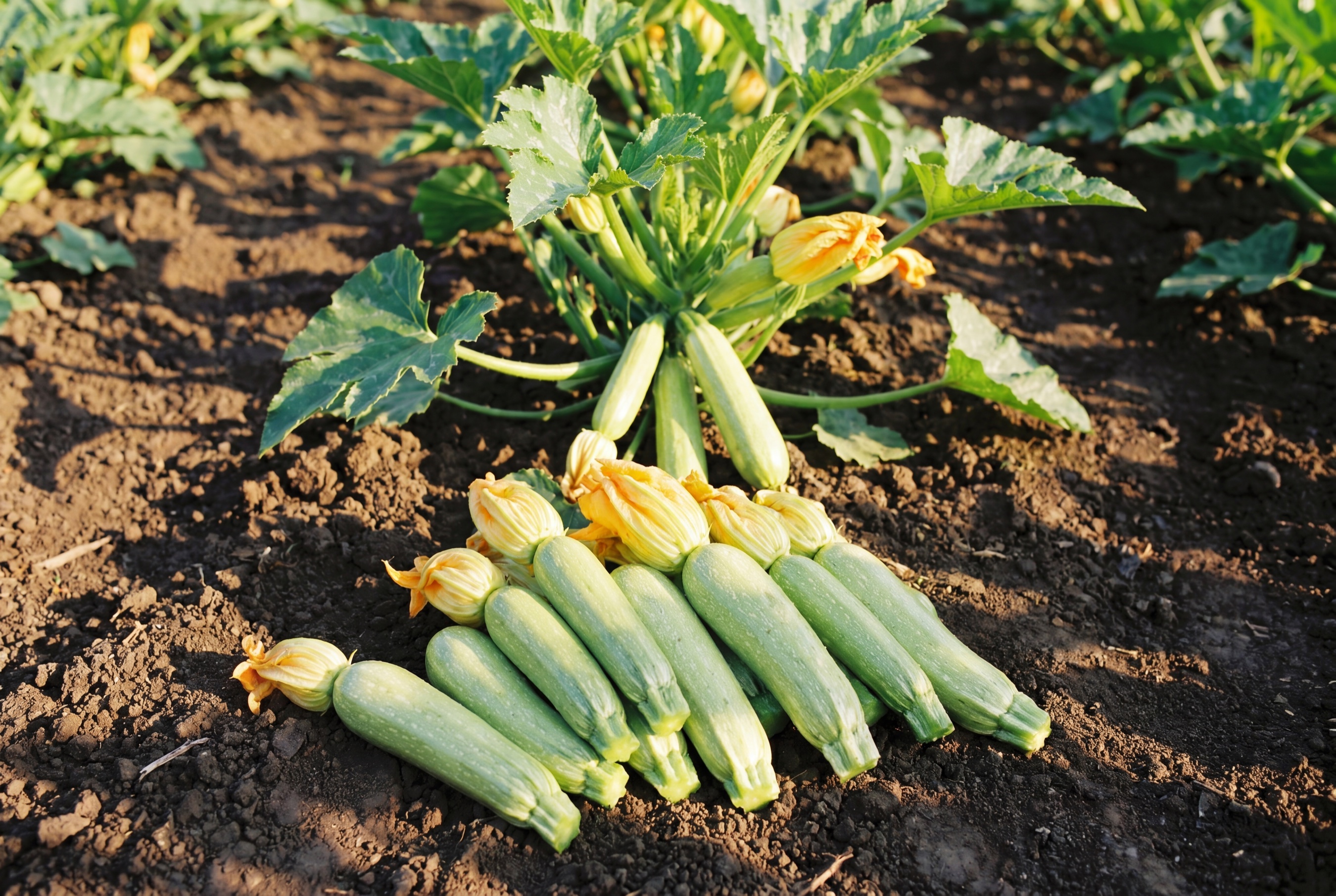 Zucchino Alberello di Sarzana coltivato da Ideja, raccolto a maturazione piena in campo
