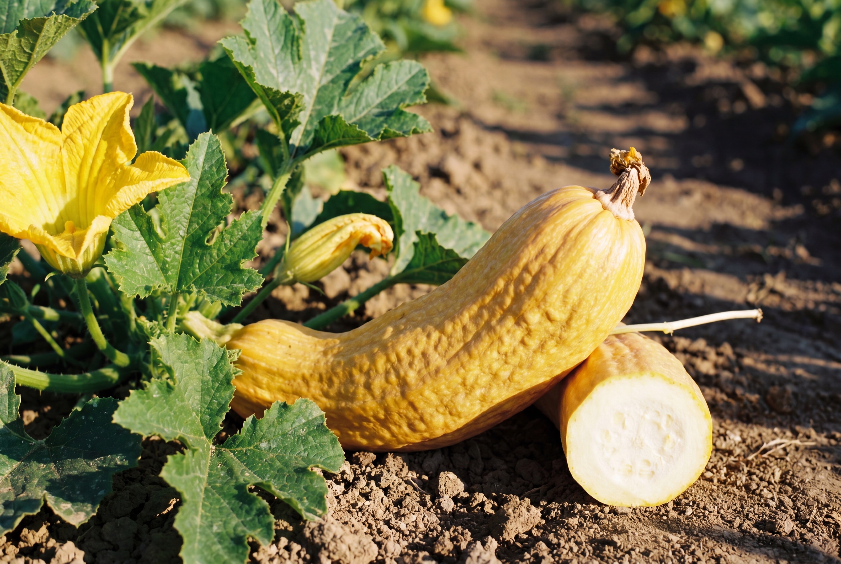 Zucchino Giallo Rugoso Friulano coltivato da Ideja, raccolto a maturazione piena