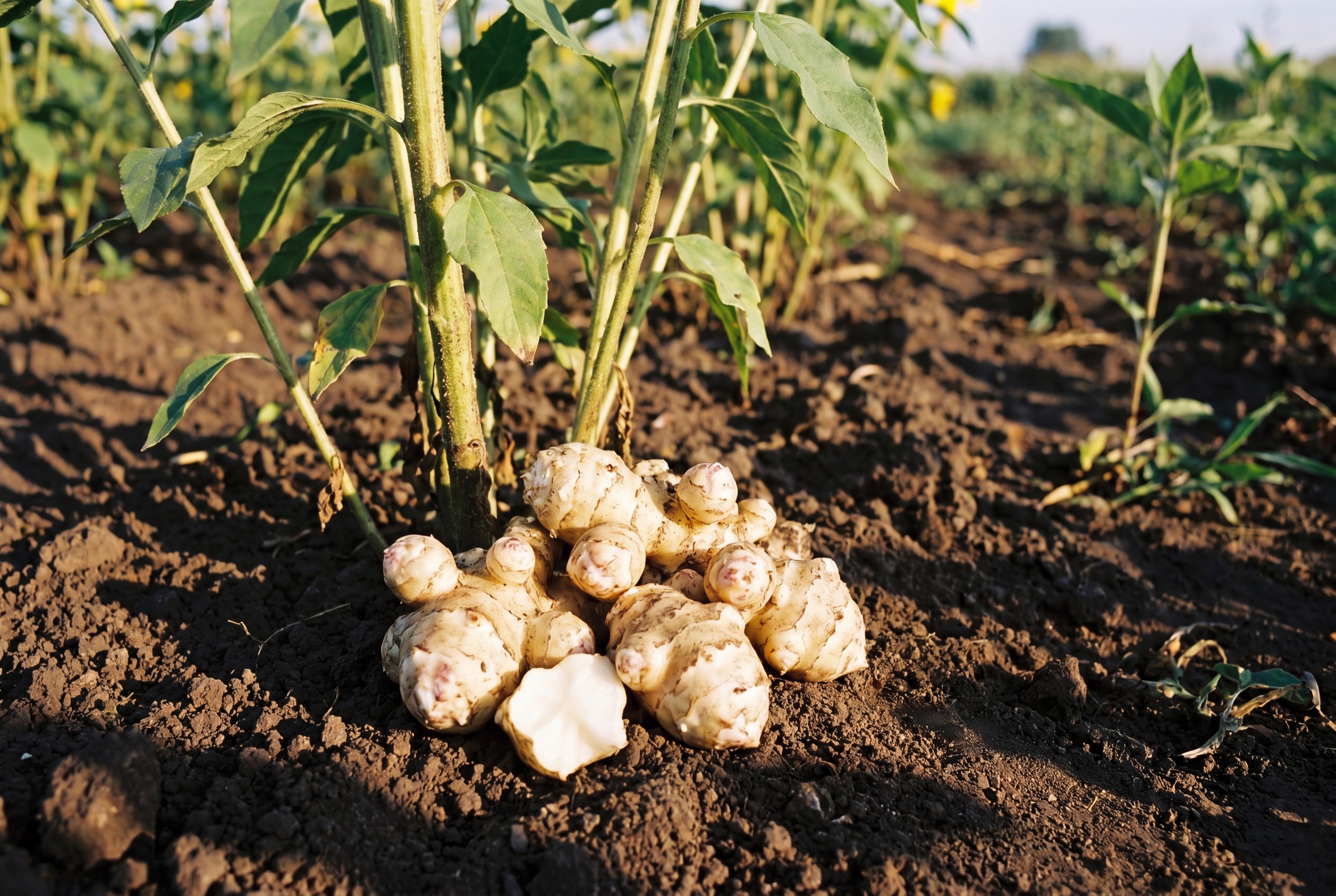 Topinambur Bianco coltivato da Ideja, raccolto dal campo