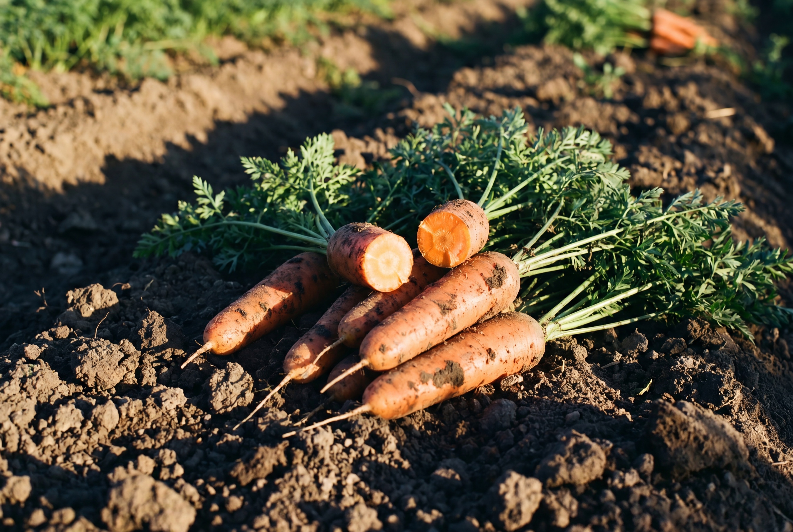 Carota Bolero coltivata da Ideja, appena raccolta