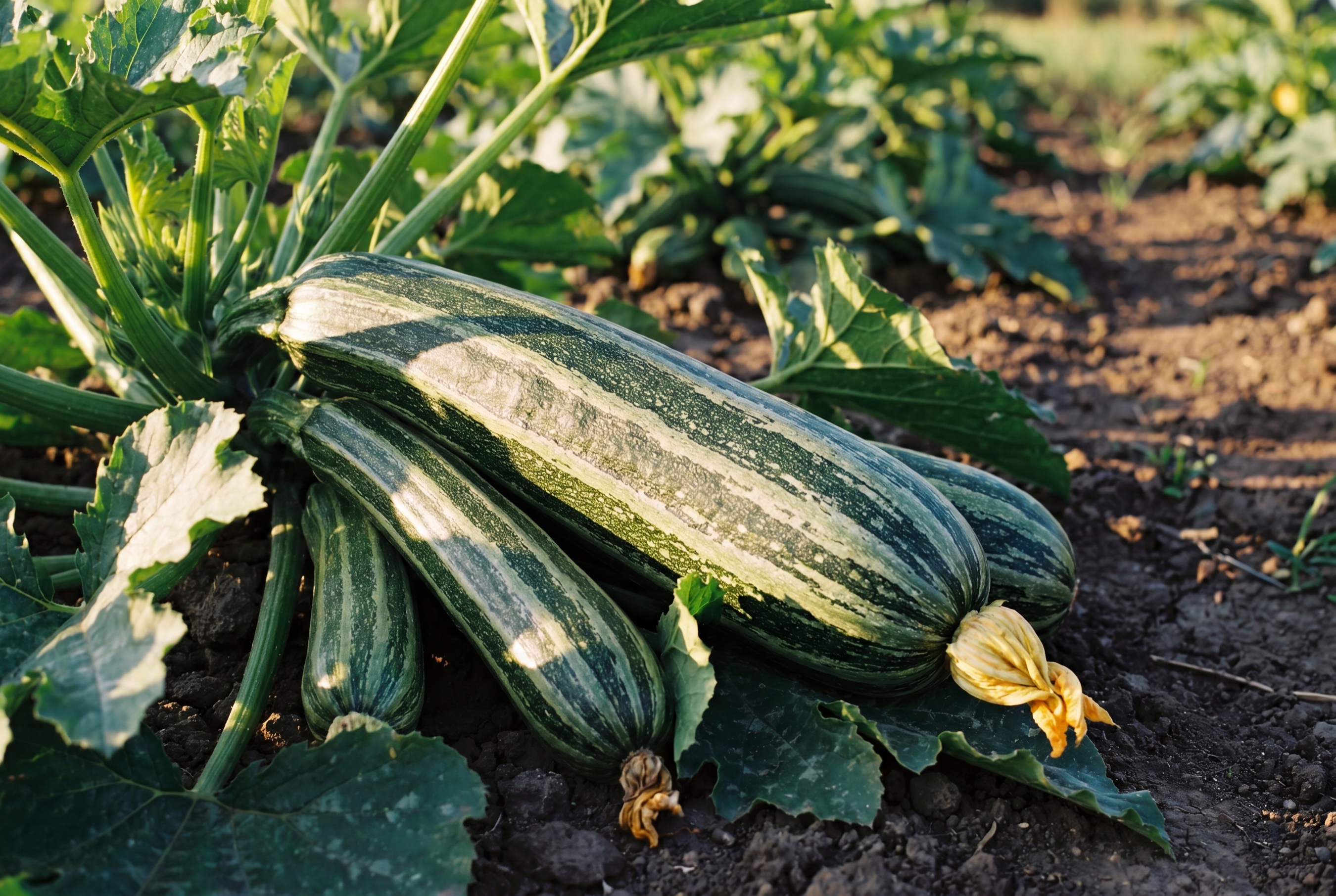 Zucchino Striato coltivato da Ideja, in campo