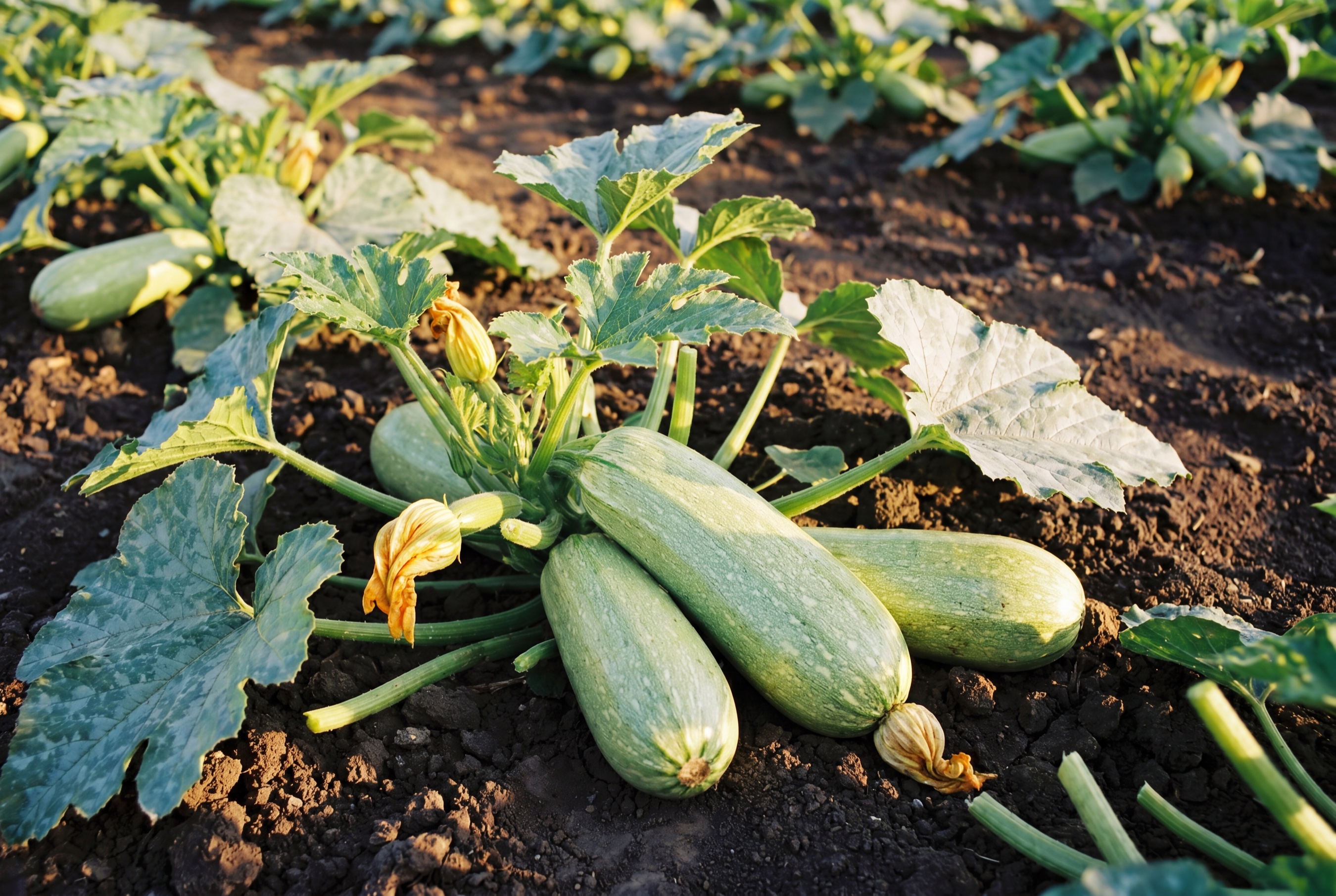 Zucchino Chiaro Dolce coltivato da Ideja, in campo