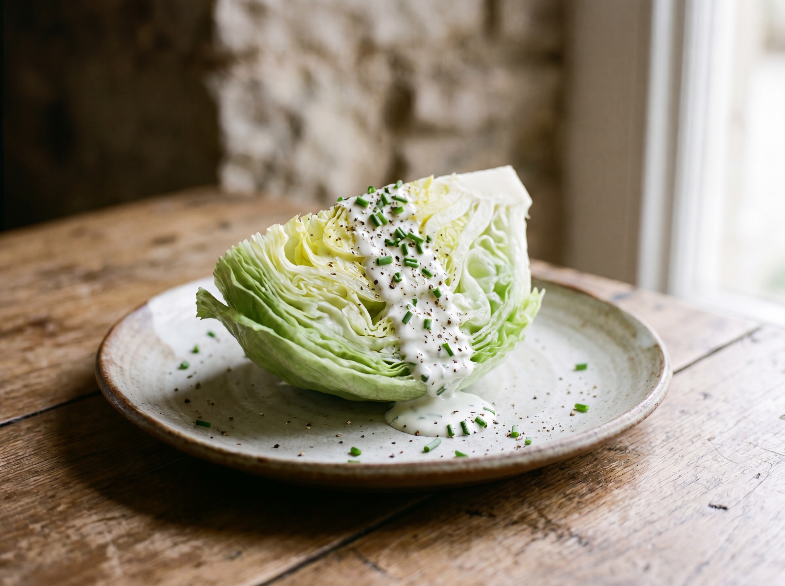 Wedge di lattuga iceberg con salsa allo yogurt