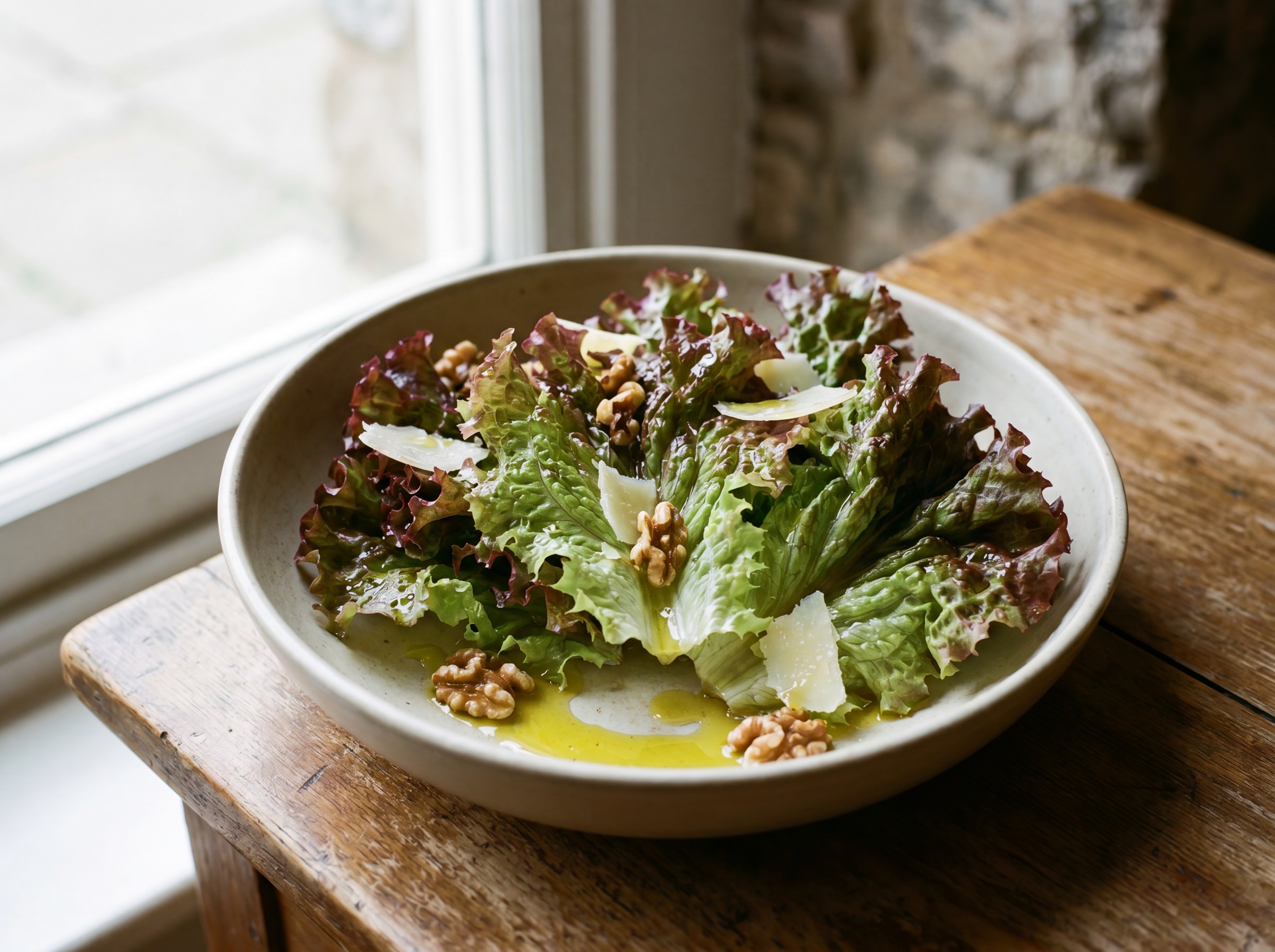 Insalatina di gentilina rossa con olio extravergine
