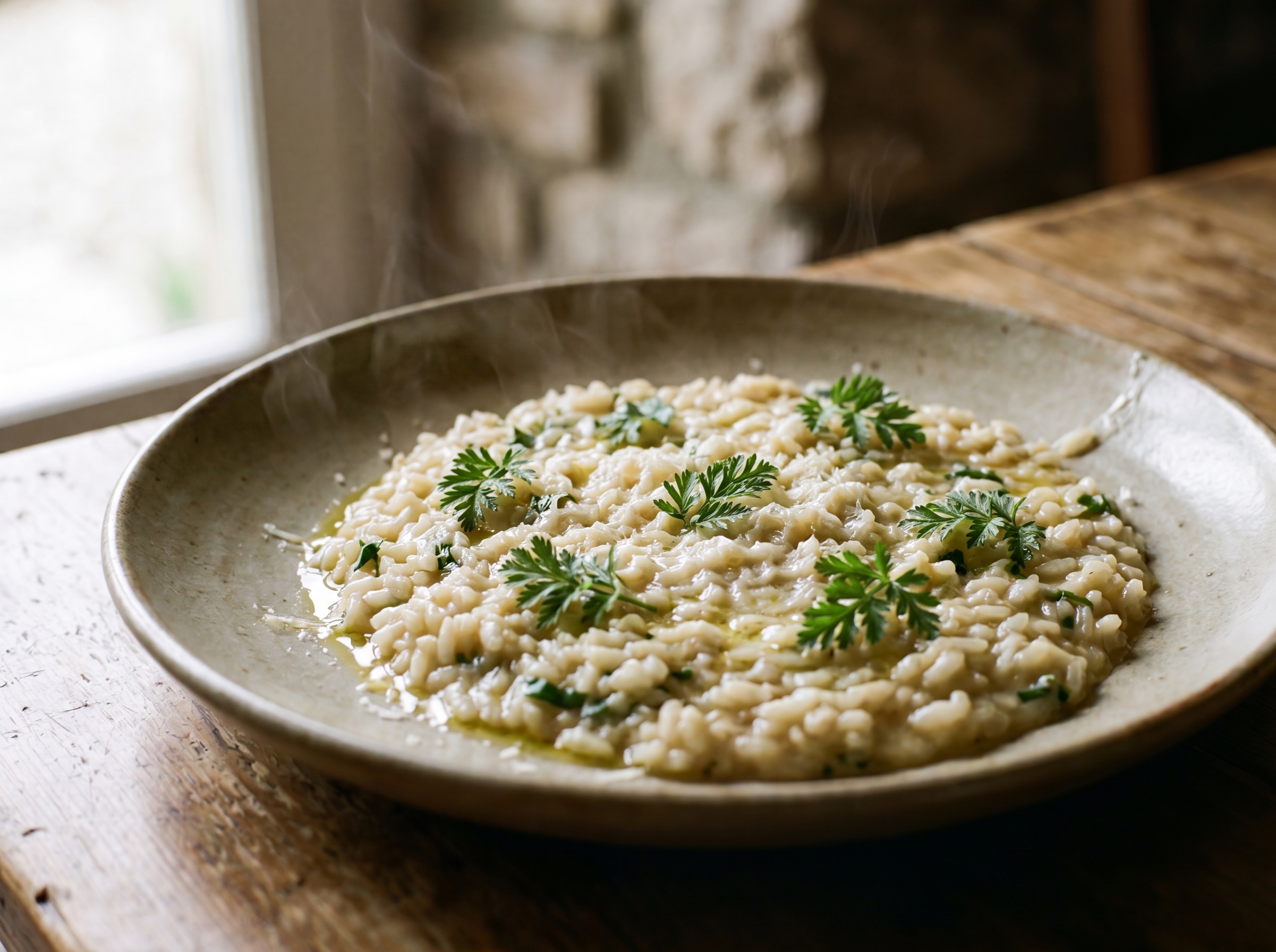 Risotto alla pimpinella con burro e Parmigiano
