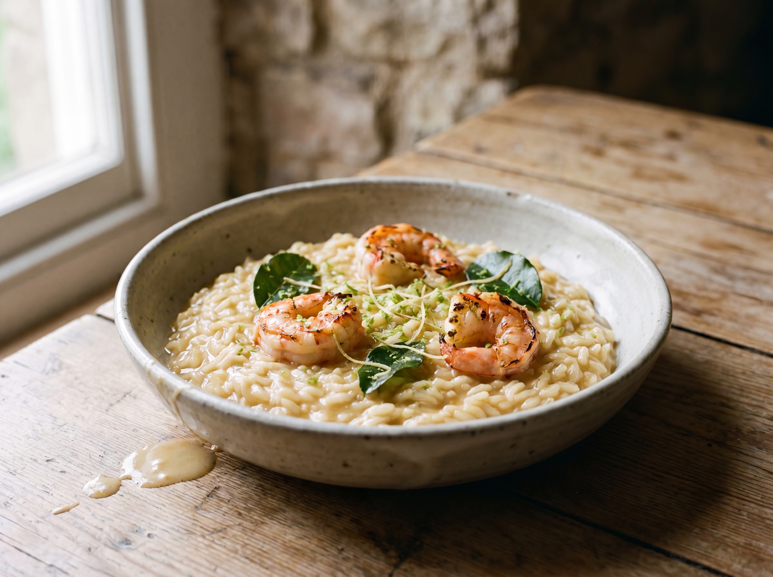 Risotto agli scampi profumato alla foglia di kaffir lime