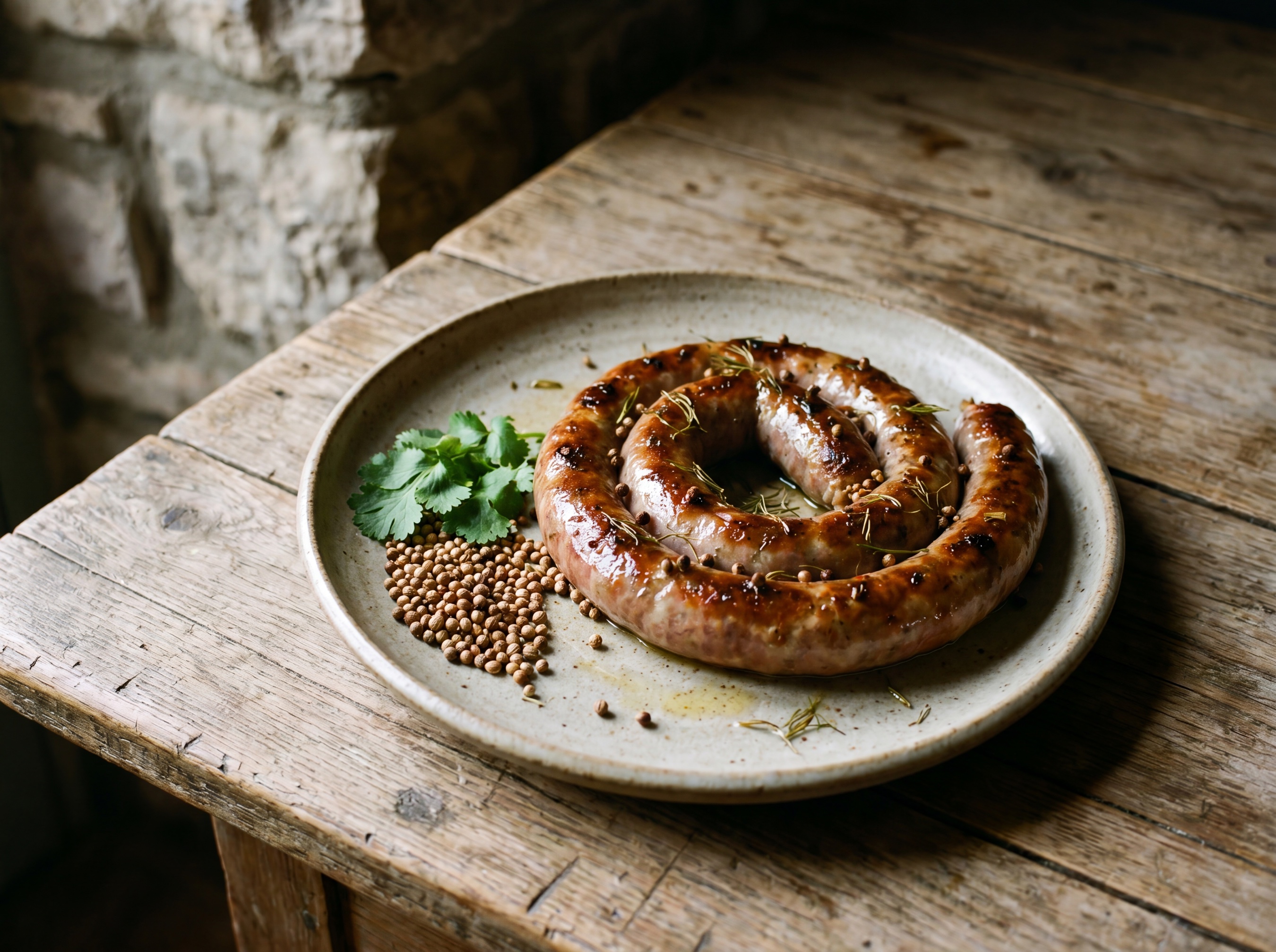 Salsiccia con semi di coriandolo e finocchietto